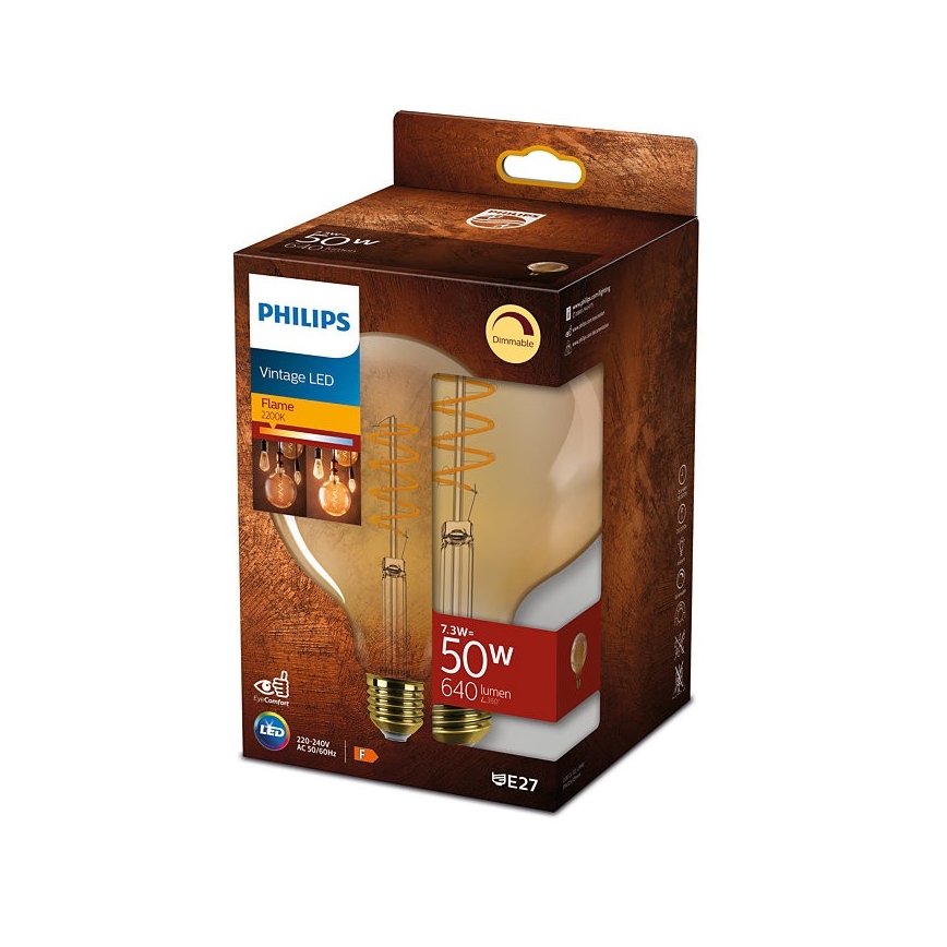 LED Zatemnitvena žarnica VINTAGE Philips E27/7,3W/230V 2200K