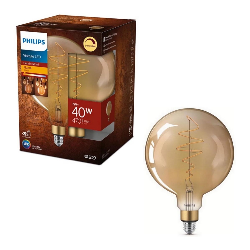 LED Zatemnitvena žarnica VINTAGE Philips G200 E27/7W/230V 2000K