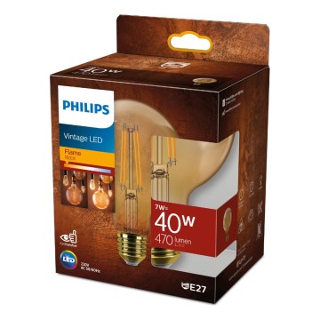 LED Zatemnitvena žarnica VINTAGE Philips G95 E27/7W/230V 1800K