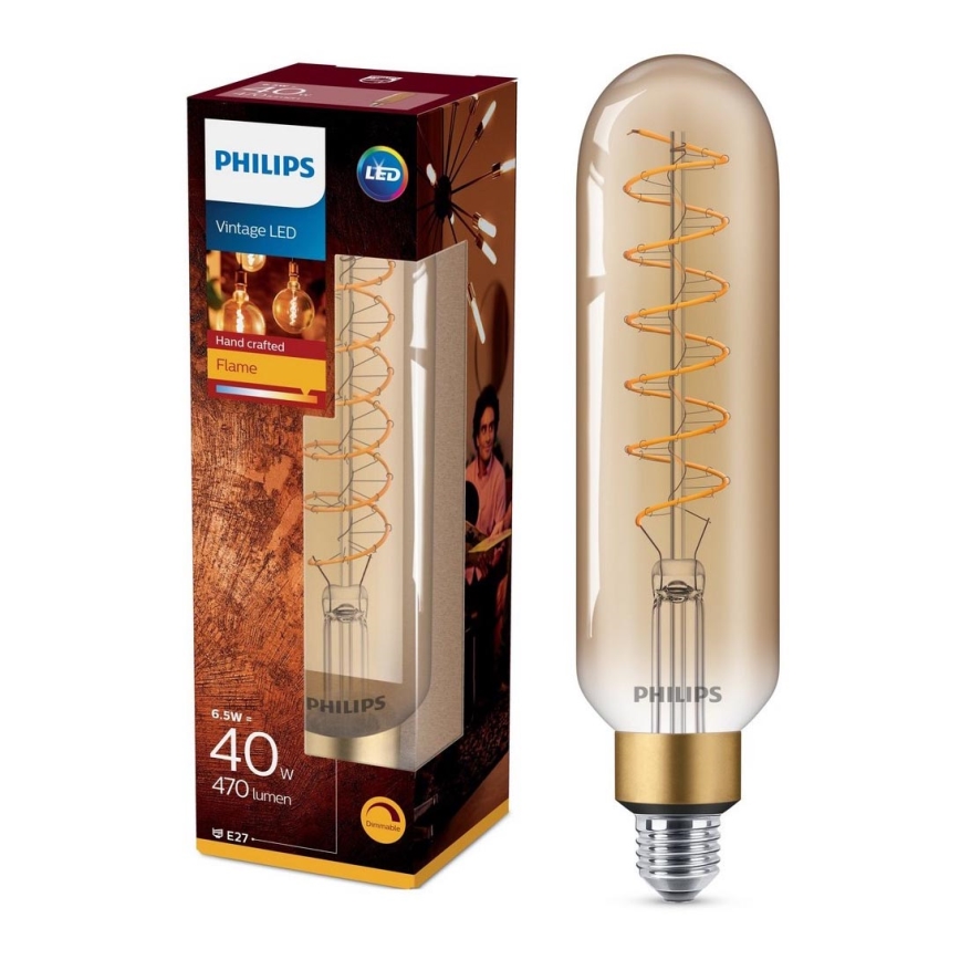 LED Zatemnitvena žarnica VINTAGE Philips T65 E27/6,5W/230V 2000K