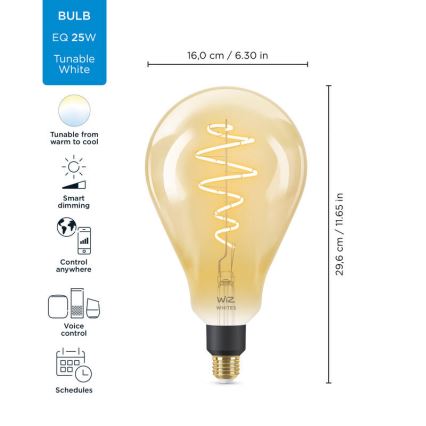 LED Zatemnitvena žarnica VINTAGE FILAMENT PS160 E27/6,5W/230V 2000-5000K CRI 90 Wi-Fi -WiZ