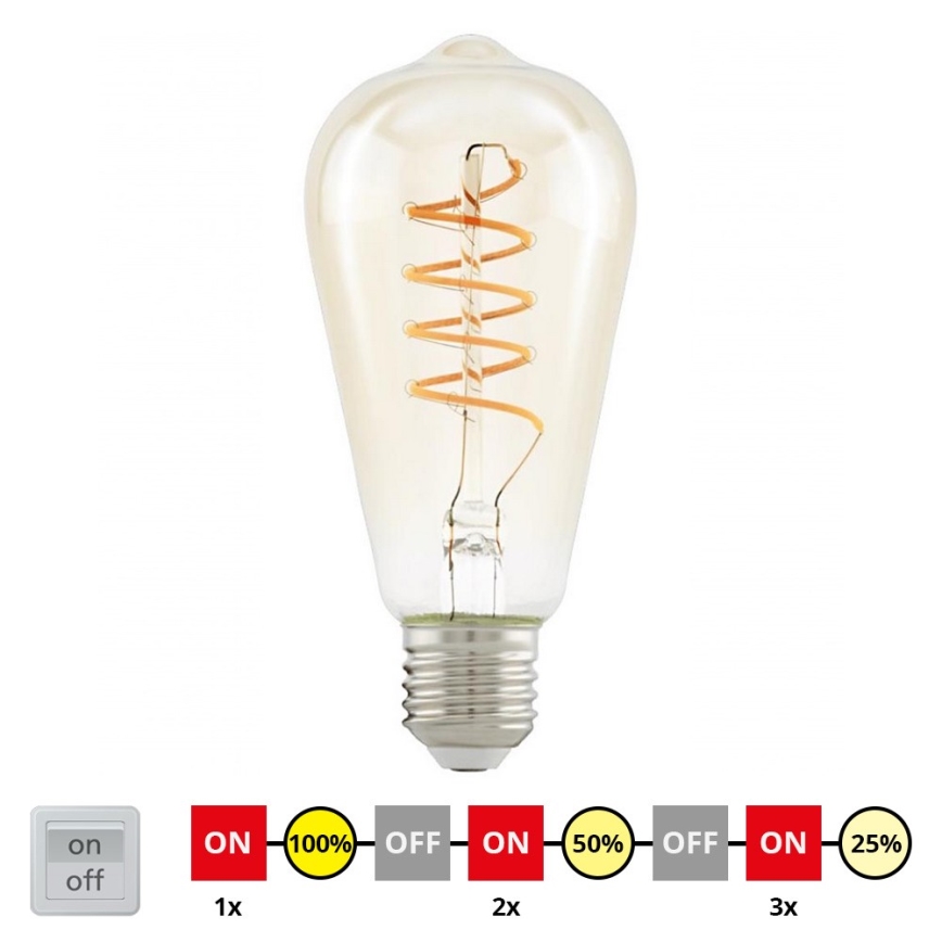 LED Zatemnitvena žarnica VINTAGE ST64 E27/4W/230V 2200K - STEPDIMMING - Eglo 12522