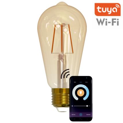 LED Zatemnitvena žarnica VINTAGE ST64 E27/5,5W/230V 1800-2700K Wi-fi Tuya