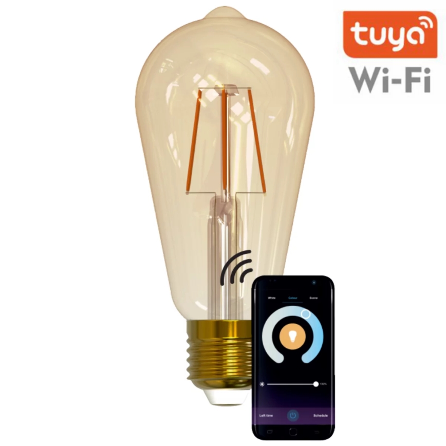 LED Zatemnitvena žarnica VINTAGE ST64 E27/5,5W/230V 1800-2700K Wi-fi Tuya