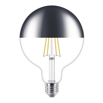 LED Zatemnitvena žarnica z zrcalnim sferičnim pokrovom DECO Philips G125 E27/7,2W/230V 2700K