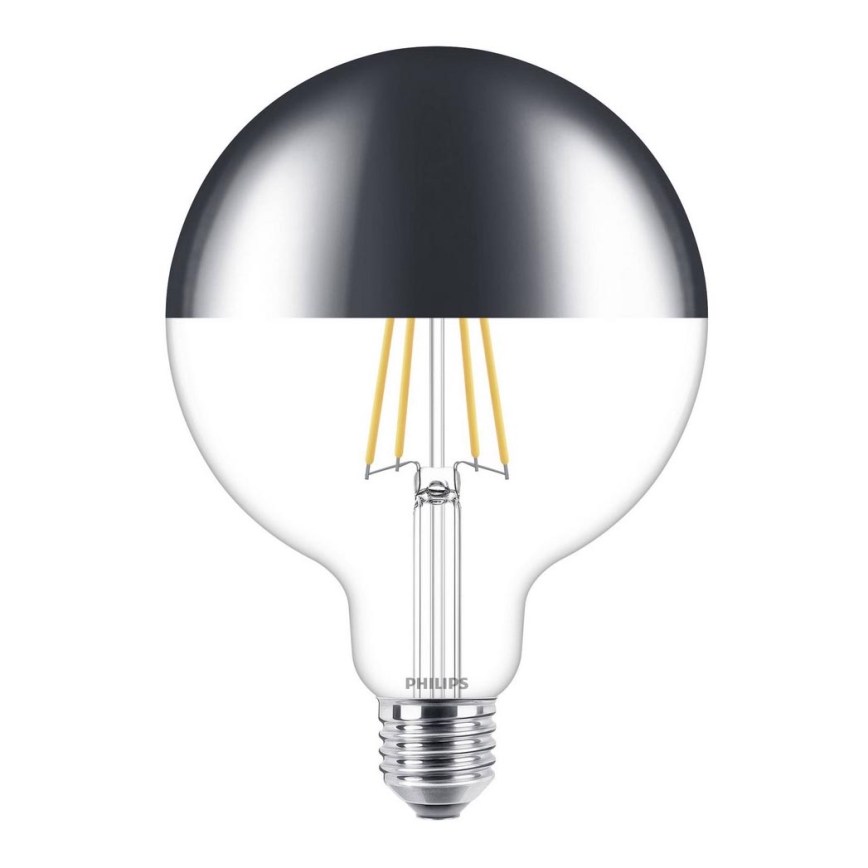LED Zatemnitvena žarnica z zrcalnim sferičnim pokrovom DECO Philips G125 E27/7,2W/230V 2700K