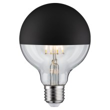 LED Zatemnitvena žarnica z zrcalnim sferičnim pokrovom GLOBE G95 E27/6,5W/230V 2700K črna - Paulmann 28676