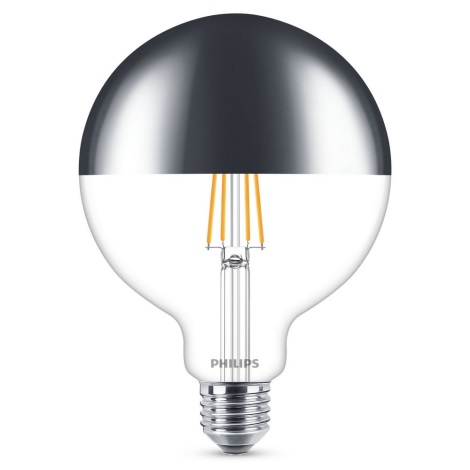 LED Zatemnitvena žarnica z zrcalnim sferičnim pokrovom MODERN Philips E27/8W/230V 2700K