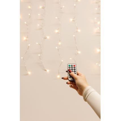 LED Zatemnitven zunanji Božična zavesa CURTAIN 360xLED/8,4W/230V 2x2 m IP44 topla bela + Daljinski upravljalnik