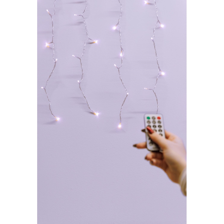 LED Zatemnitven zunanji Božična zavesa CURTAIN 360xLED/8,4W/230V 2x2 m IP44 topla bela + Daljinski upravljalnik