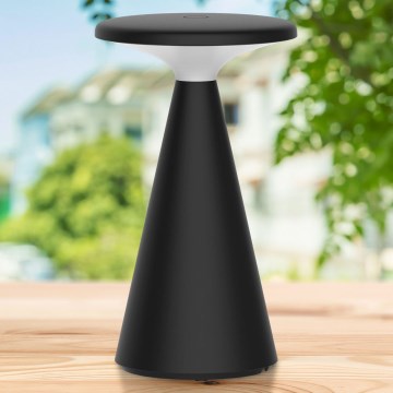LED Zatemnitvena zunanja namizna svetilka na dotik PAROS LED/1,8W/5V USB 1800 mAh IP44 črna