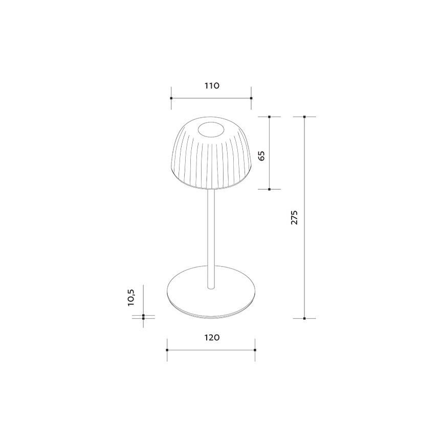 LED Zatemnitvena zunanja polnilna namizna svetilka VIVIEN LED/3W/5V 2700K 1600 mAh IP54 črna