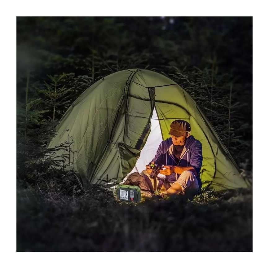 LED Zatemnitveni baterijski reflektor SAMSUNG CHIP + SOS funkcija LED/10W/3,7V/USB IP44 4000K zelen