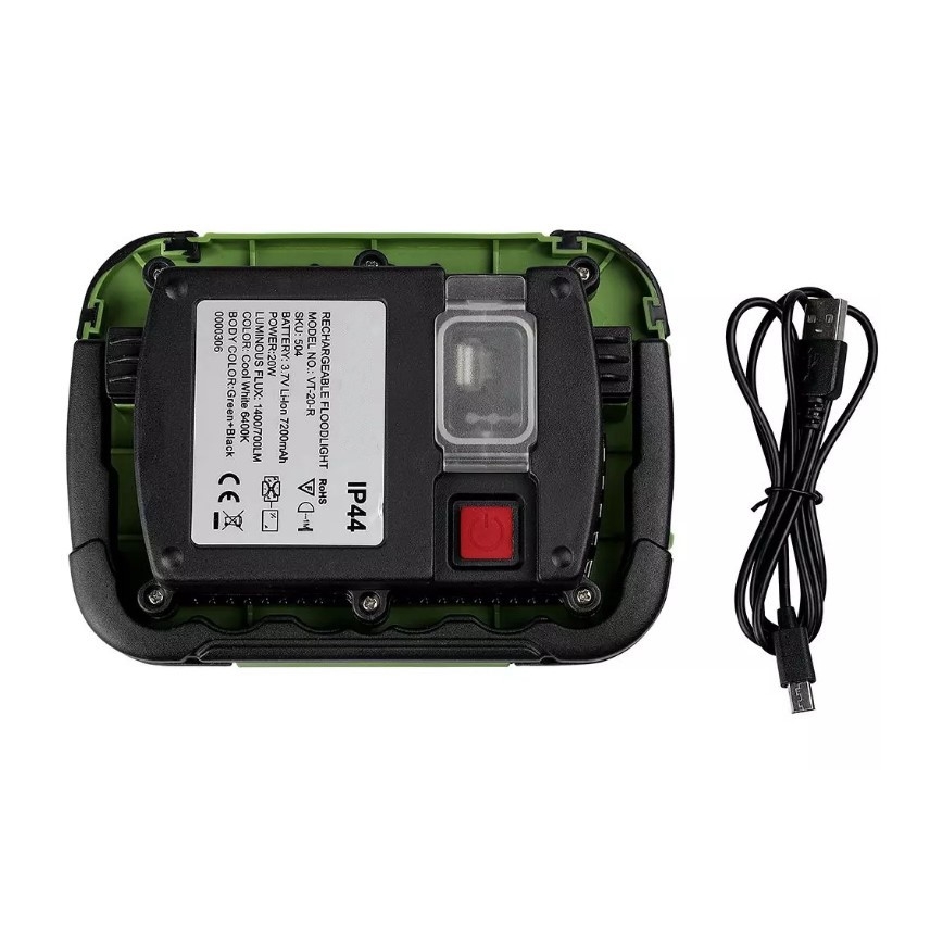 LED Zatemnitveni baterijski reflektor SAMSUNG CHIP + SOS funkcija LED/10W/3,7V/USB IP44 4000K zelen