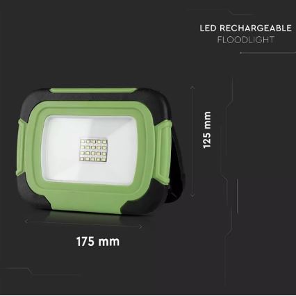 LED Zatemnitveni baterijski reflektor SAMSUNG CHIP + SOS funkcija LED/10W/3,7V/USB IP44 4000K zelen