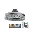 LED Zatemnitveni kristalni lestenec LED/75W/230V 3000-6500K mat krom + Daljinski upravljalnik