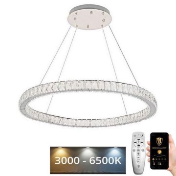 LED Zatemnitveni kristalni lestenec na vrvici LED/100W/230V 3000-6500K srebrna + Daljinski upravljalnik