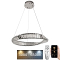 LED Zatemnitveni kristalni lestenec na vrvici LED/40W/230V 3000-6500K + Daljinski upravljalnik