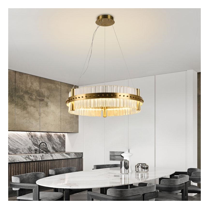LED Zatemnitveni kristalni lestenec na vrvici LED/40W/230V 3000-6500K + Daljinski upravljalnik
