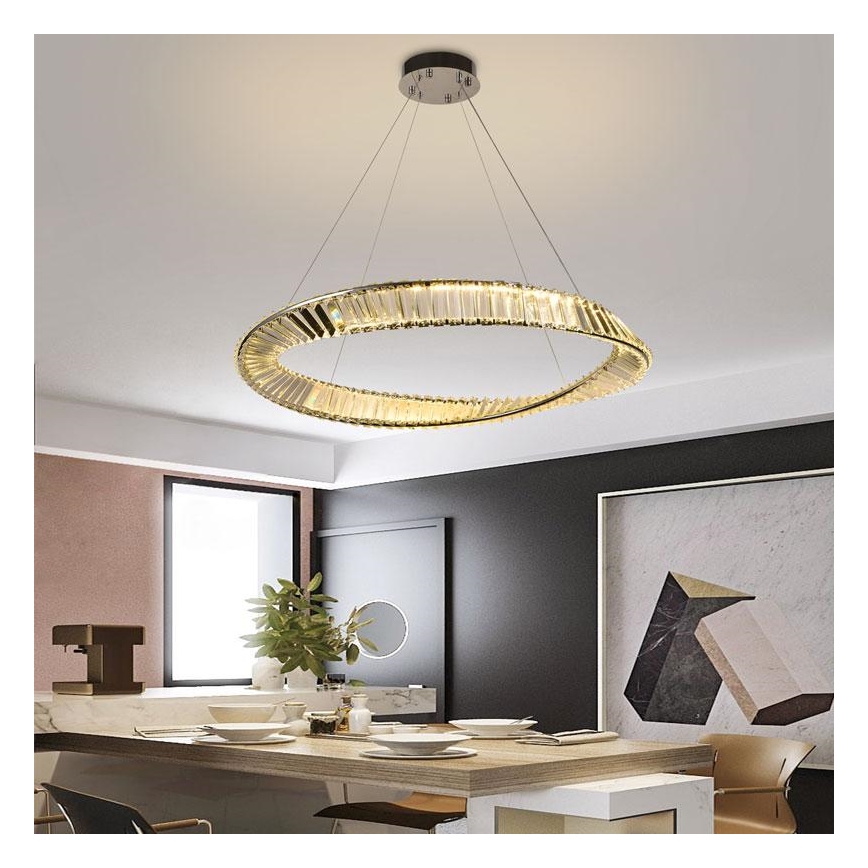 LED Zatemnitveni kristalni lestenec na vrvici LED/50W/230V 3000-6500K + Daljinski upravljalnik
