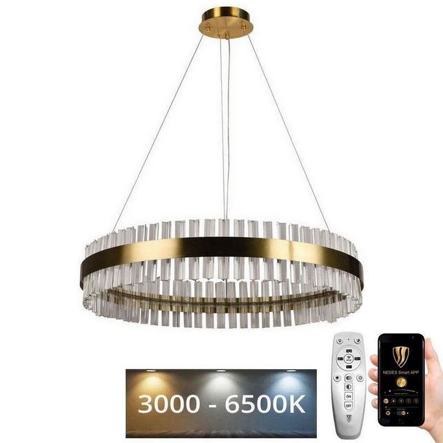 LED Zatemnitveni kristalni lestenec na vrvici LED/55W/230V 3000-6500K + Daljinski upravljalnik