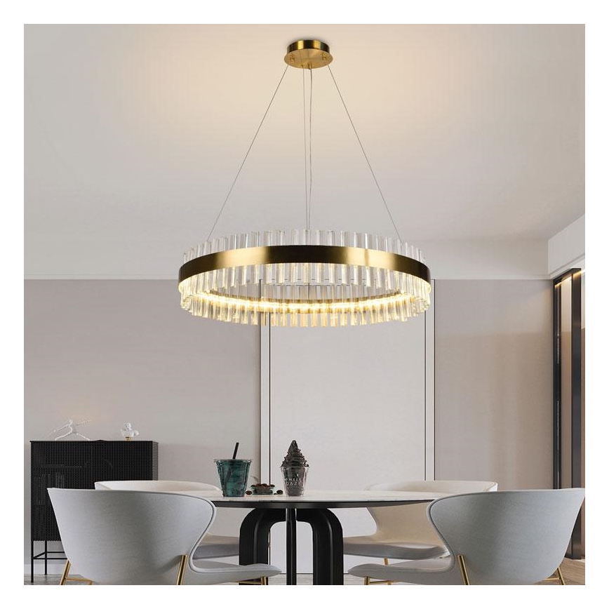 LED Zatemnitveni kristalni lestenec na vrvici LED/55W/230V 3000-6500K + Daljinski upravljalnik