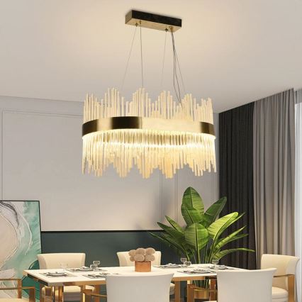 LED Zatemnitveni kristalni lestenec na vrvici LED/70W/230V 3000-6500K + Daljinski upravljalnik