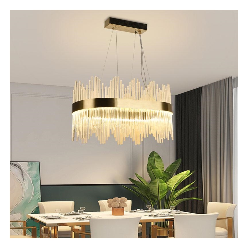 LED Zatemnitveni kristalni lestenec na vrvici LED/70W/230V 3000-6500K + Daljinski upravljalnik