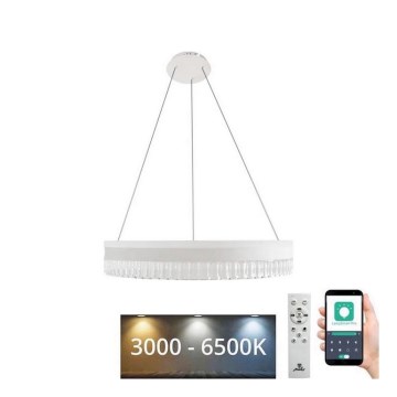 LED Zatemnitveni kristalni lestenec na vrvici LED/80W/230V 3000-6500K bela + Daljinski upravljalnik
