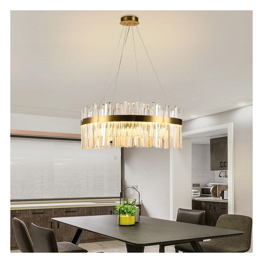 LED Zatemnitveni kristalni lestenec na vrvici LED/80W/230V 3000-6500K + Daljinski upravljalnik