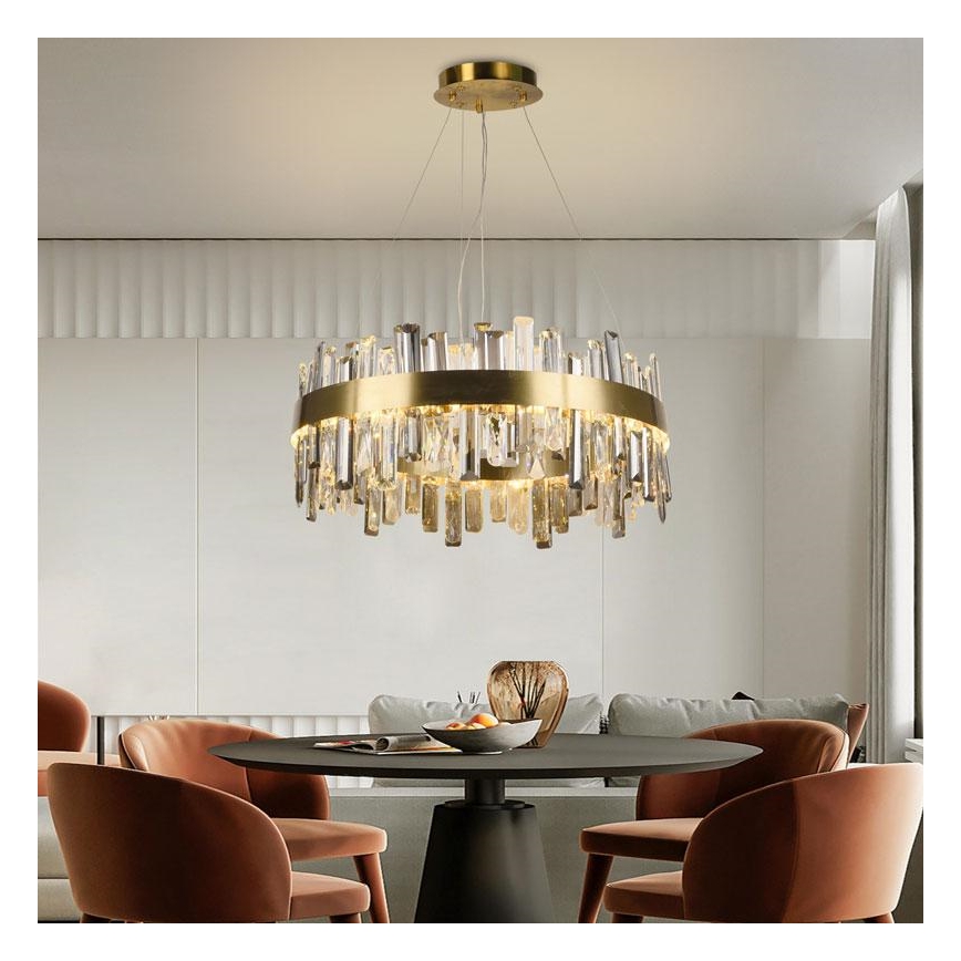 LED Zatemnitveni kristalni lestenec na vrvici LED/80W/230V 3000-6500K + Daljinski upravljalnik