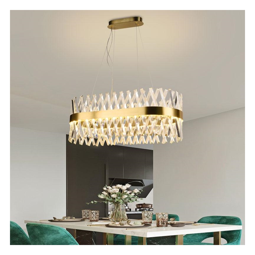 LED Zatemnitveni kristalni lestenec na vrvici LED/90W/230V 3000-6500K + Daljinski upravljalnik