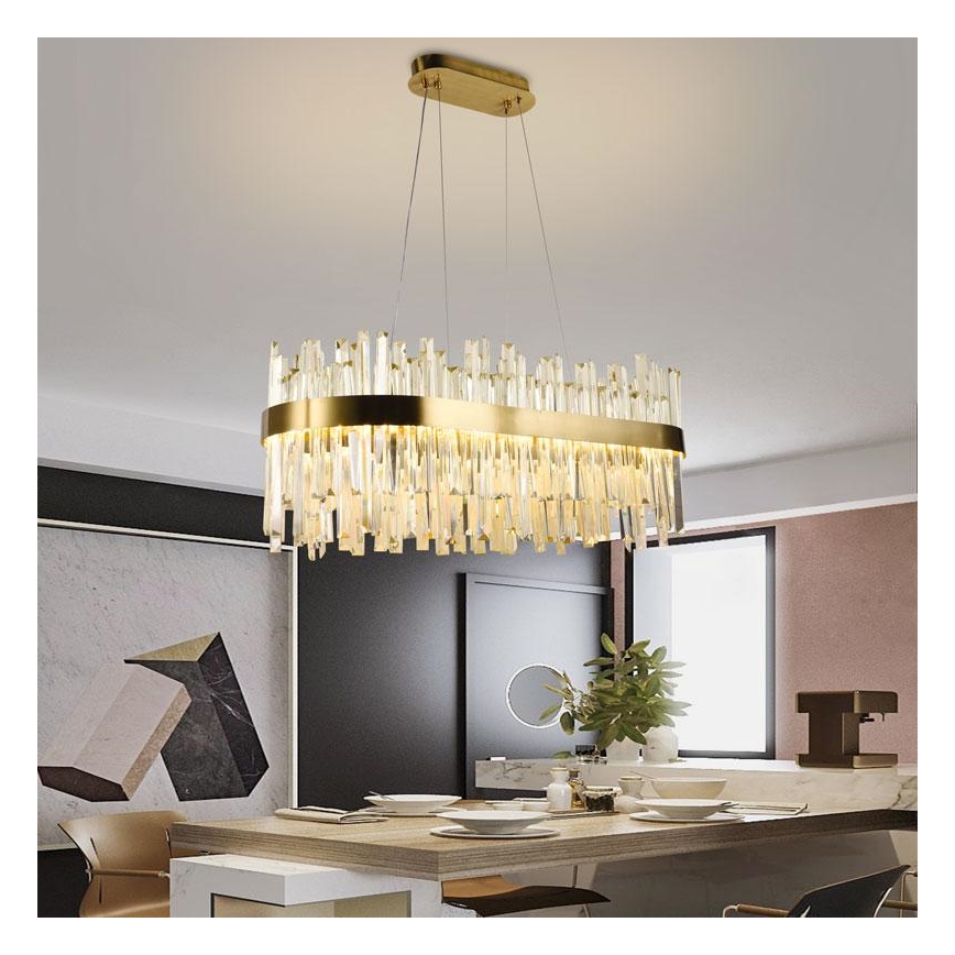 LED Zatemnitveni kristalni lestenec na vrvici LED/90W/230V 3000-6500K + Daljinski upravljalnik