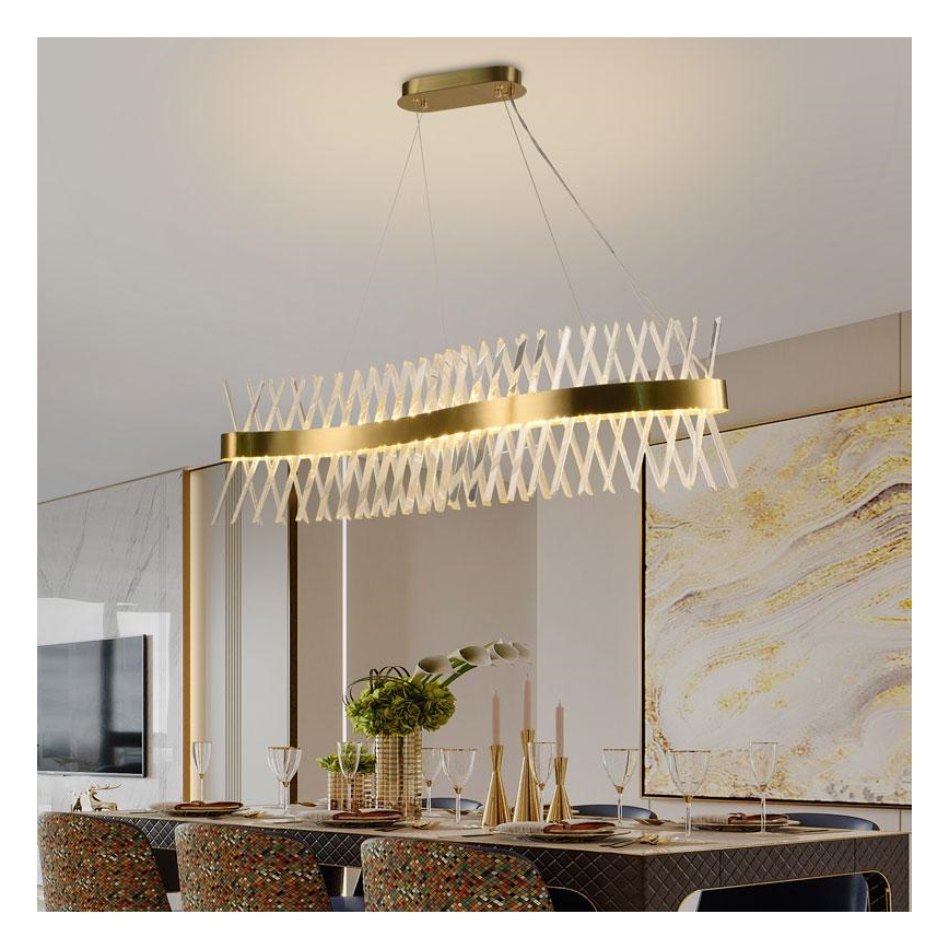 LED Zatemnitveni kristalni lestenec na vrvici LED/95W/230V 3000-6500K + Daljinski upravljalnik