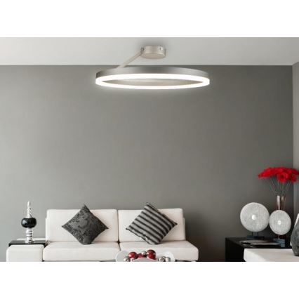 LED Zatemnitveni lestenec LED/40W/230V 3000-6500K mat krom + Daljinski upravljalnik