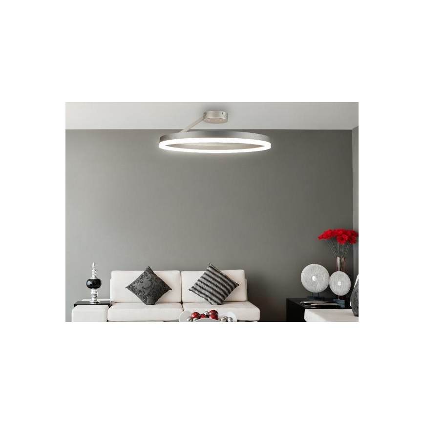 LED Zatemnitveni lestenec LED/40W/230V 3000-6500K mat krom + Daljinski upravljalnik