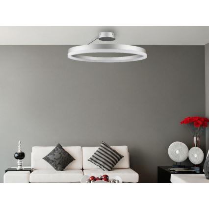LED Zatemnitveni lestenec LED/40W/230V 3000-6500K mat krom + Daljinski upravljalnik
