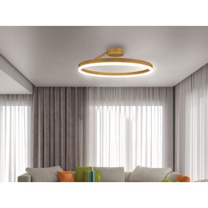 LED Zatemnitveni lestenec LED/40W/230V 3000-6500K zlata + Daljinski upravljalnik