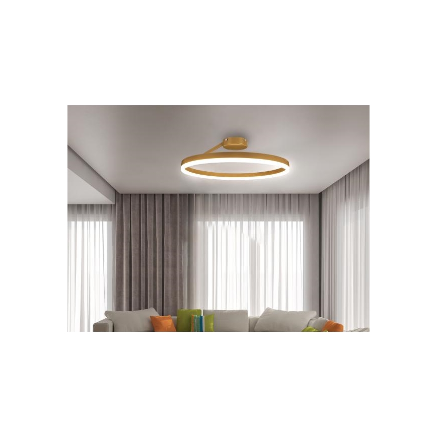 LED Zatemnitveni lestenec LED/40W/230V 3000-6500K zlata + Daljinski upravljalnik