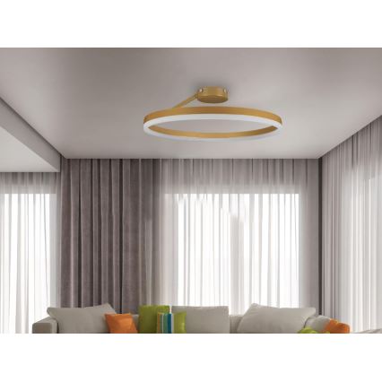 LED Zatemnitveni lestenec LED/40W/230V 3000-6500K zlata + Daljinski upravljalnik