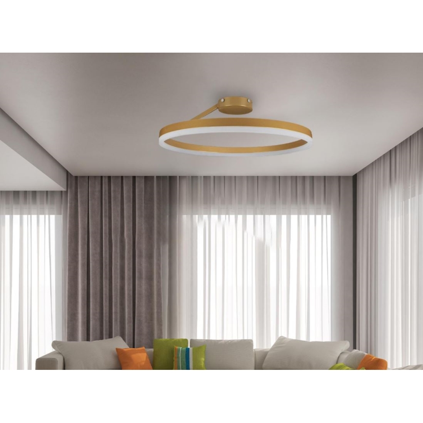 LED Zatemnitveni lestenec LED/40W/230V 3000-6500K zlata + Daljinski upravljalnik