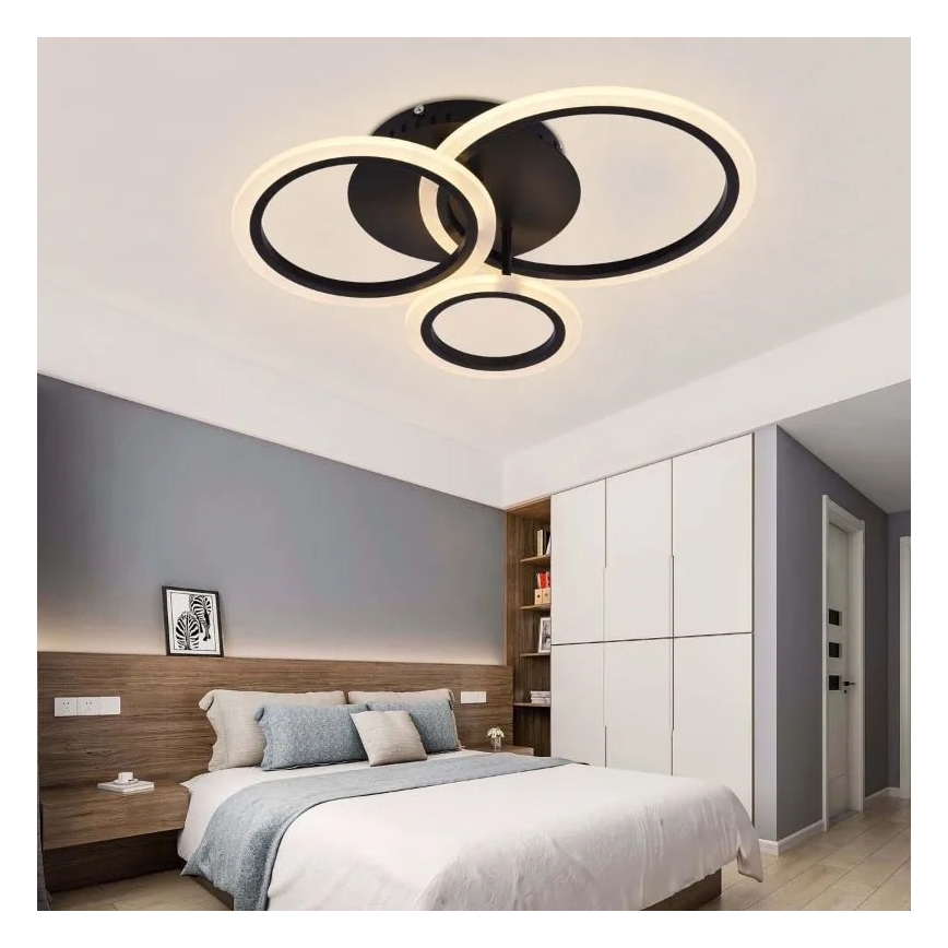 LED Zatemnitveni lestenec LED/40W/230V 3000-6500K črna + Daljinski upravljalnik