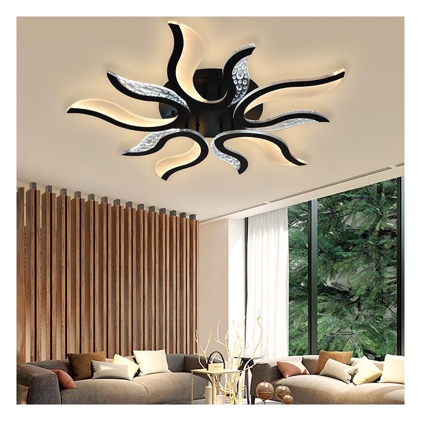 LED Zatemnitveni lestenec LED/65W/230V 3000-6500K črna + Daljinski upravljalnik