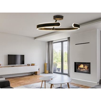 LED Zatemnitveni lestenec LED/72W/230V 3000-6500K črna + Daljinski upravljalnik