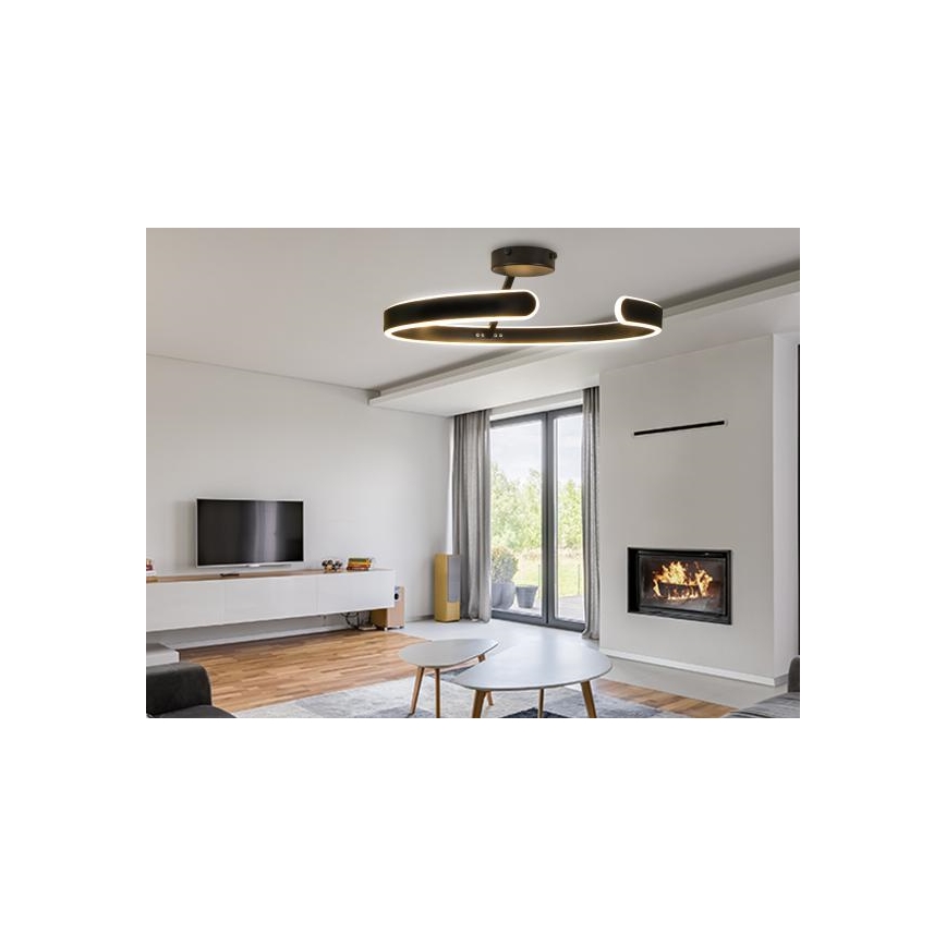 LED Zatemnitveni lestenec LED/72W/230V 3000-6500K črna + Daljinski upravljalnik