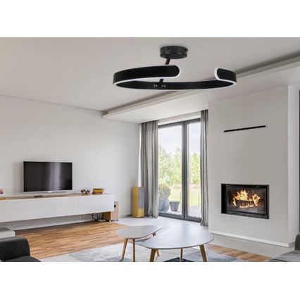 LED Zatemnitveni lestenec LED/72W/230V 3000-6500K črna + Daljinski upravljalnik