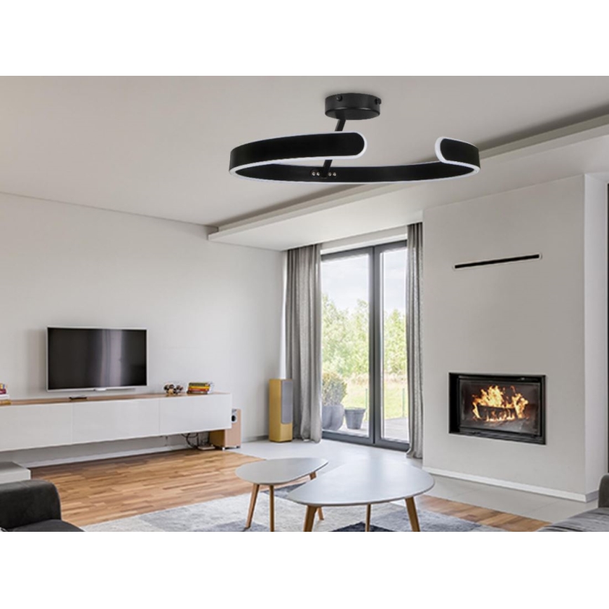 LED Zatemnitveni lestenec LED/72W/230V 3000-6500K črna + Daljinski upravljalnik