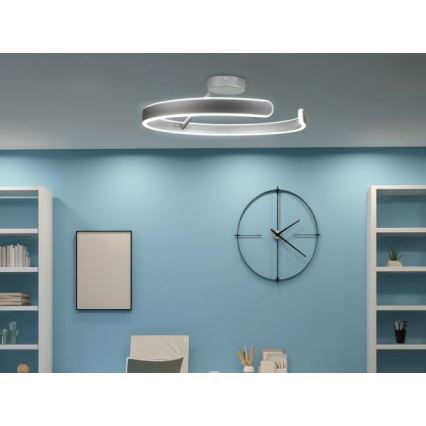 LED Zatemnitveni lestenec LED/72W/230V 3000-6500K mat krom + Daljinski upravljalnik