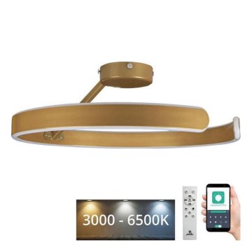LED Zatemnitveni lestenec LED/72W/230V 3000-6500K zlata + Daljinski upravljalnik