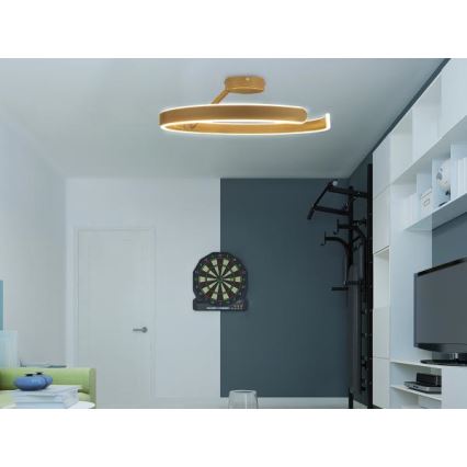 LED Zatemnitveni lestenec LED/72W/230V 3000-6500K zlata + Daljinski upravljalnik